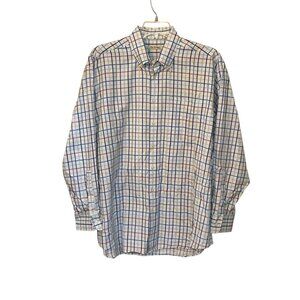 Peter Millar‎ Vintage Button Down Long Sleeve Plaid Dress Shirt XL Work Office
